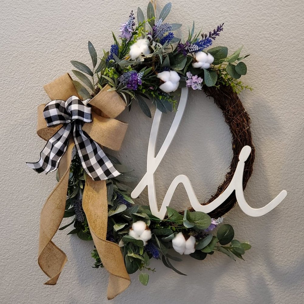New Handmade Farmhouse style Wreath with hi cutout